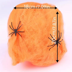 Halloween Spider Web Decor 20g + 2 Spiders - Scary Haunted House Accessory