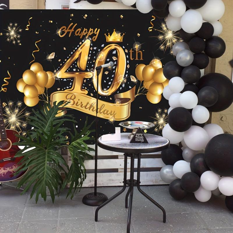 40th Birthday Party Decoration Fabric Sign Poster for Photo Booth Backdrop