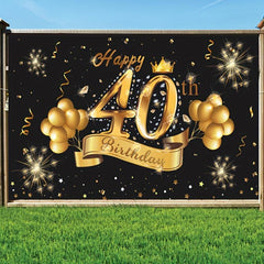 40th Birthday Party Decoration Fabric Sign Poster for Photo Booth Backdrop
