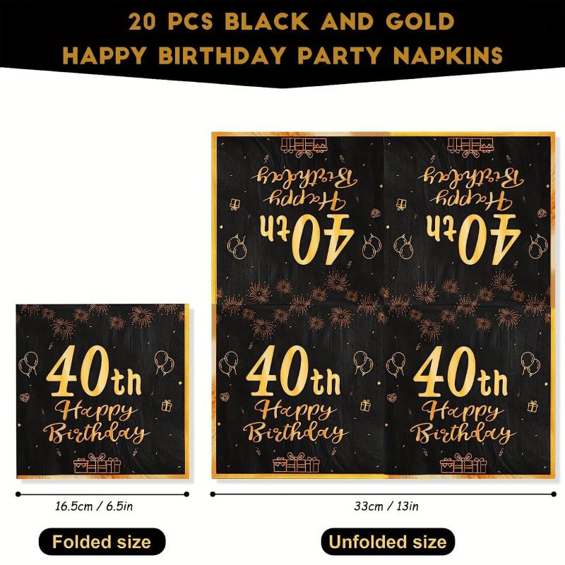 18th Birthday Party Tableware Kit - Golden Table Cloth, Plates, Napkins Set