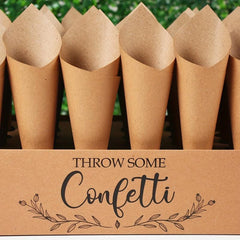 Rustic Wedding Decoration Set with Paper Cone Holder Box