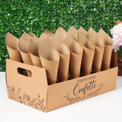 Rustic Wedding Decoration Set with Paper Cone Holder Box