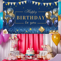 Happy Birthday Decorations Banner Navy And Happy Birthday Sign