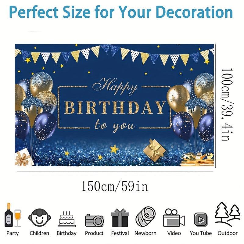 Happy Birthday Decorations Banner Navy And Happy Birthday Sign