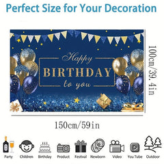 Happy Birthday Decorations Banner Navy And Happy Birthday Sign