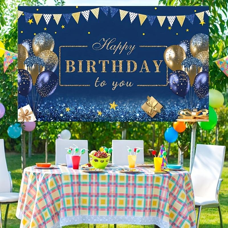 Happy Birthday Decorations Banner Navy And Happy Birthday Sign
