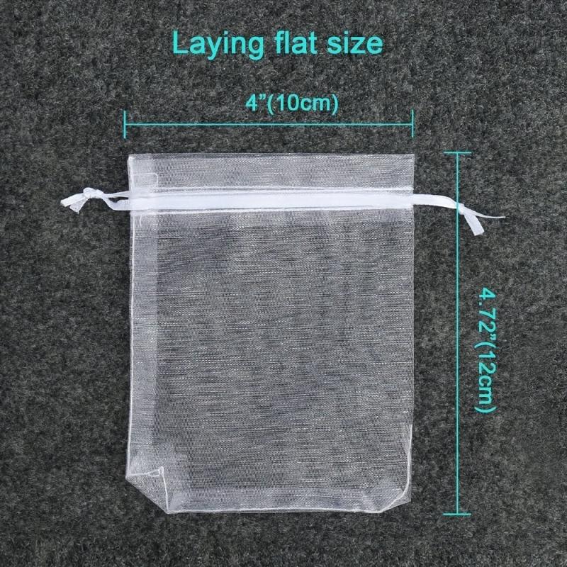 100pcs Organza Bag Drawstring Storage Jewelry Gift Candy Biscuit Bags