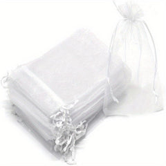 100pcs Organza Bag Drawstring Storage Jewelry Gift Candy Biscuit Bags