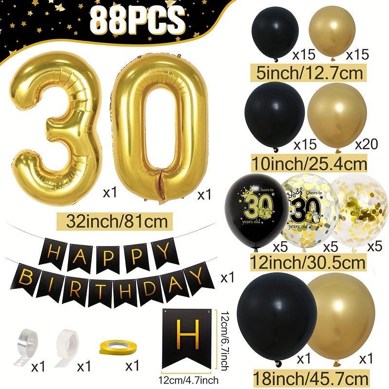 Golden Balloon Garland Kit for Adult Birthday Party Decor