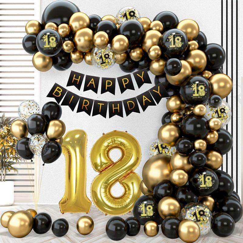 Golden Balloon Garland Kit for Adult Birthday Party Decor