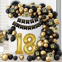 Golden Balloon Garland Kit for Adult Birthday Party Decor