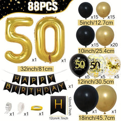 Golden Balloon Garland Kit for Adult Birthday Party Decor