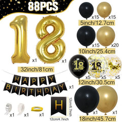 Golden Balloon Garland Kit for Adult Birthday Party Decor