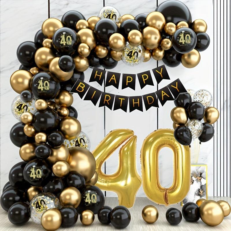 Golden Balloon Garland Kit for Adult Birthday Party Decor