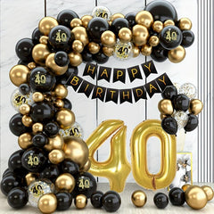 Golden Balloon Garland Kit for Adult Birthday Party Decor
