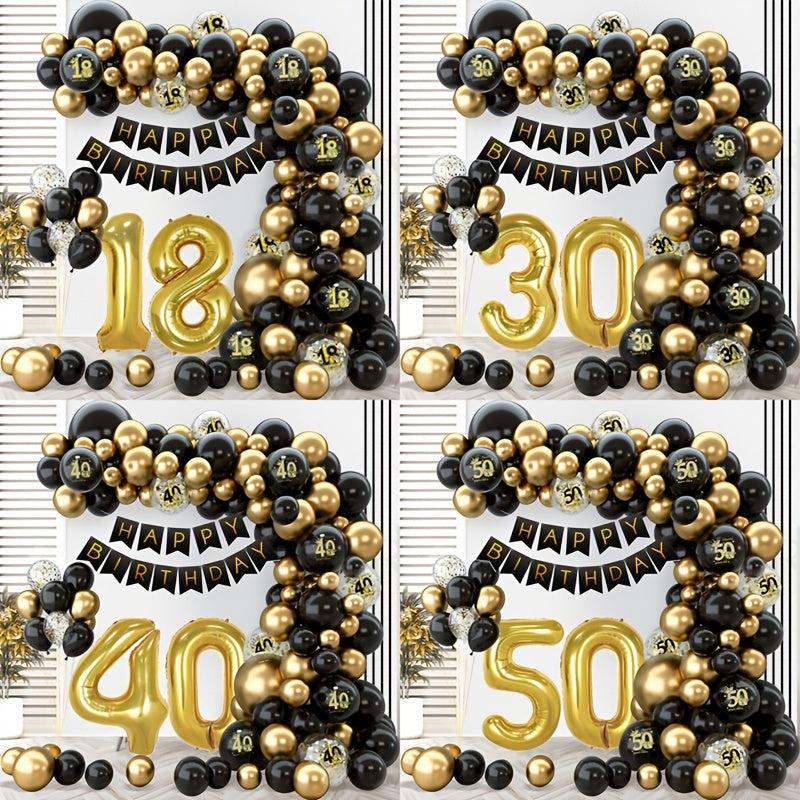 Golden Balloon Garland Kit for Adult Birthday Party Decor