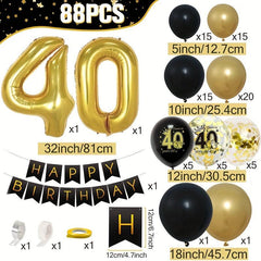 Golden Balloon Garland Kit for Adult Birthday Party Decor