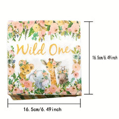 Jungle Animal Party Supplies - 20 Plates and 20 Napkins Set