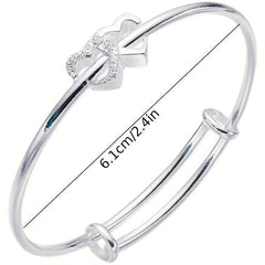 Double Heart Adjustable Bracelet for Mother's Birthdays and Festivals