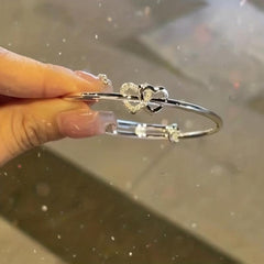Double Heart Adjustable Bracelet for Mother's Birthdays and Festivals
