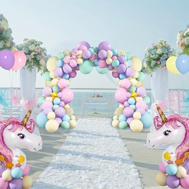 147pcs Unicorn Balloon Set Macaroon Latex Arch Birthday Party Decor Baby Shower