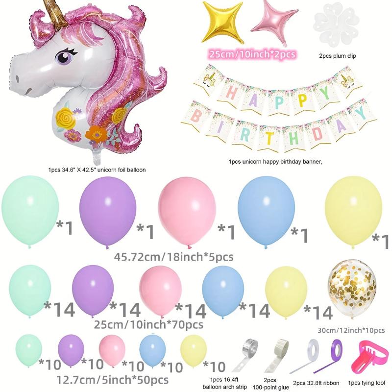 147pcs Unicorn Balloon Set Macaroon Latex Arch Birthday Party Decor Baby Shower