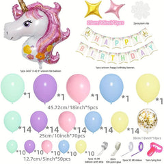 147pcs Unicorn Balloon Set Macaroon Latex Arch Birthday Party Decor Baby Shower