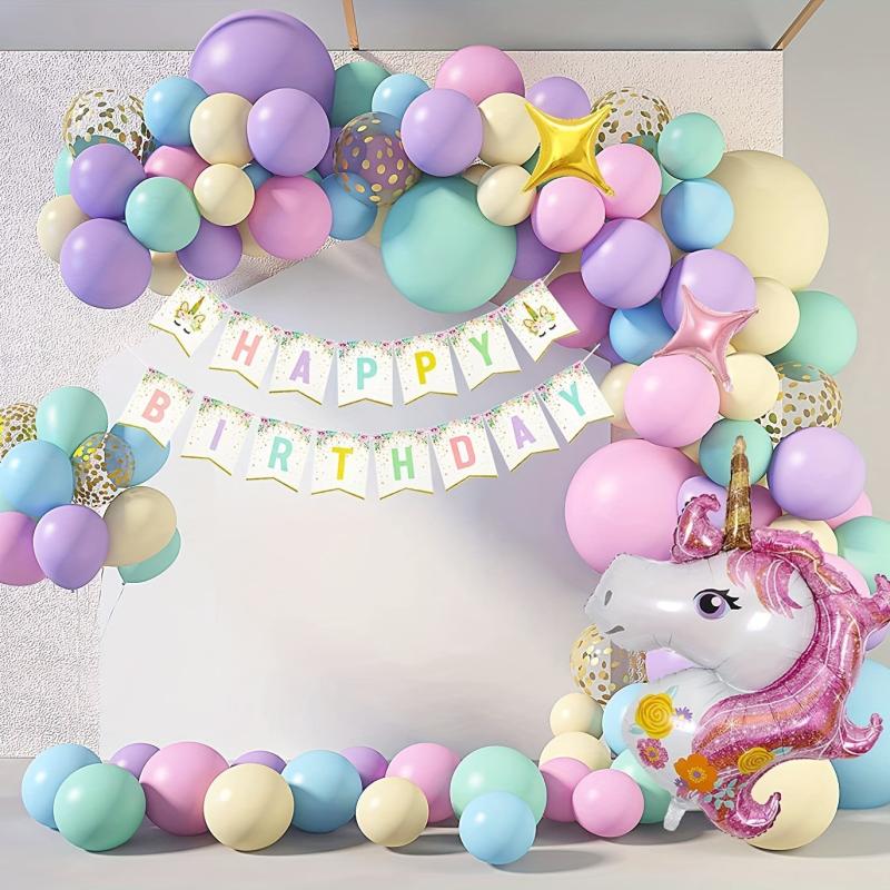 147pcs Unicorn Balloon Set Macaroon Latex Arch Birthday Party Decor Baby Shower