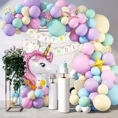 147pcs Unicorn Balloon Set Macaroon Latex Arch Birthday Party Decor Baby Shower