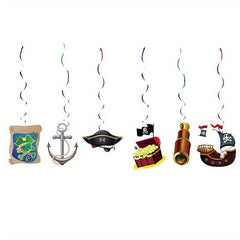 45pcs Pirate Birthday Party Decoration Kit: Cake Toppers, Banner, Balloons