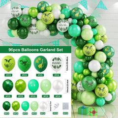 96pcs Dinosaur Birthday Party Set Jungle Print Balloon Chain Set