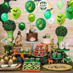 96pcs Dinosaur Birthday Party Set Jungle Print Balloon Chain Set