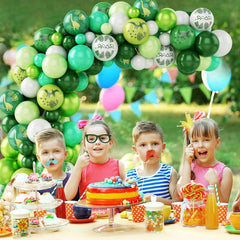 96pcs Dinosaur Birthday Party Set Jungle Print Balloon Chain Set