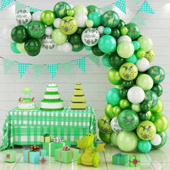 96pcs Dinosaur Birthday Party Set Jungle Print Balloon Chain Set