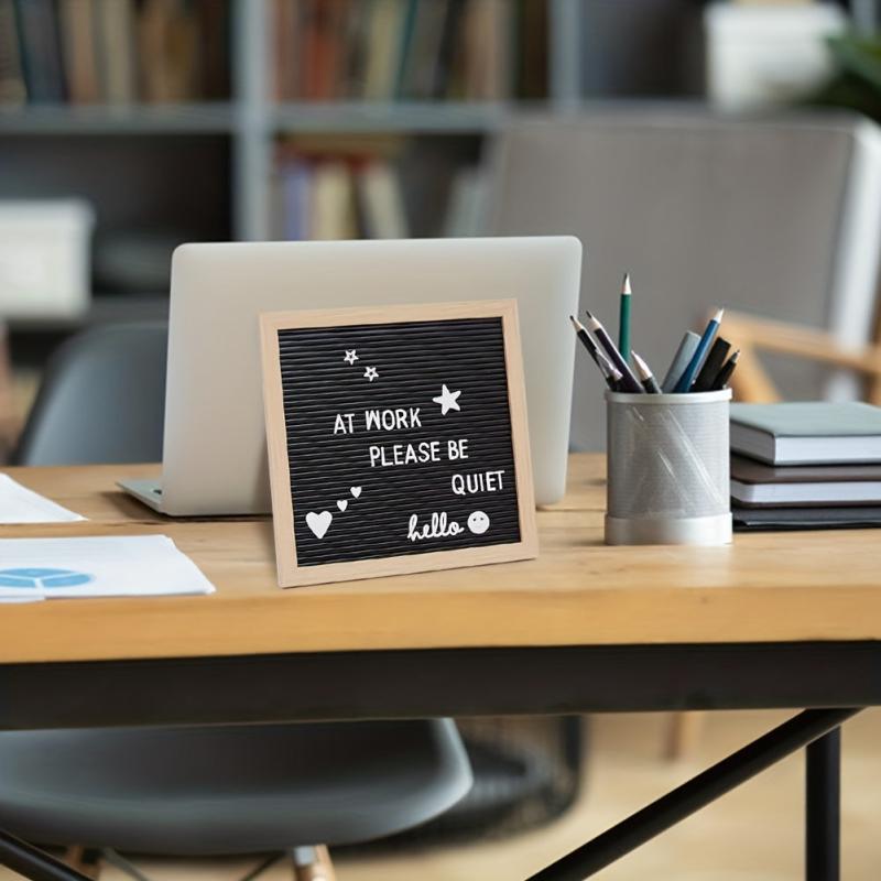Plastic Felt Letter Board 25x25cm Wooden Frame