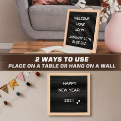Plastic Felt Letter Board 25x25cm Wooden Frame