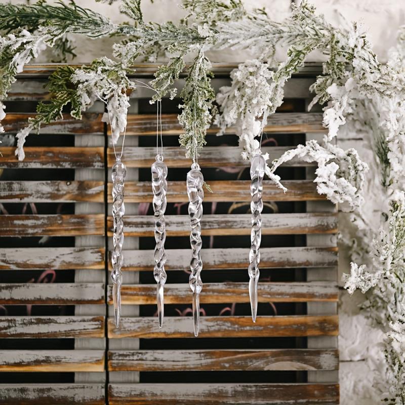 24pcs Yarn Ice Bar Christmas Ornaments Hanging Tree Pendant