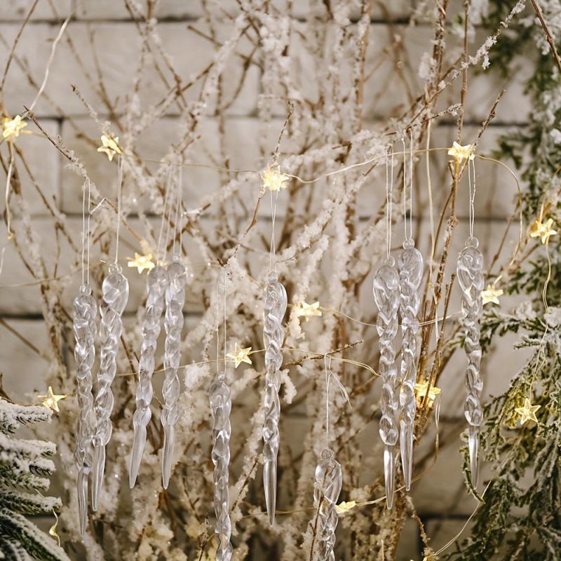 24pcs Yarn Ice Bar Christmas Ornaments Hanging Tree Pendant