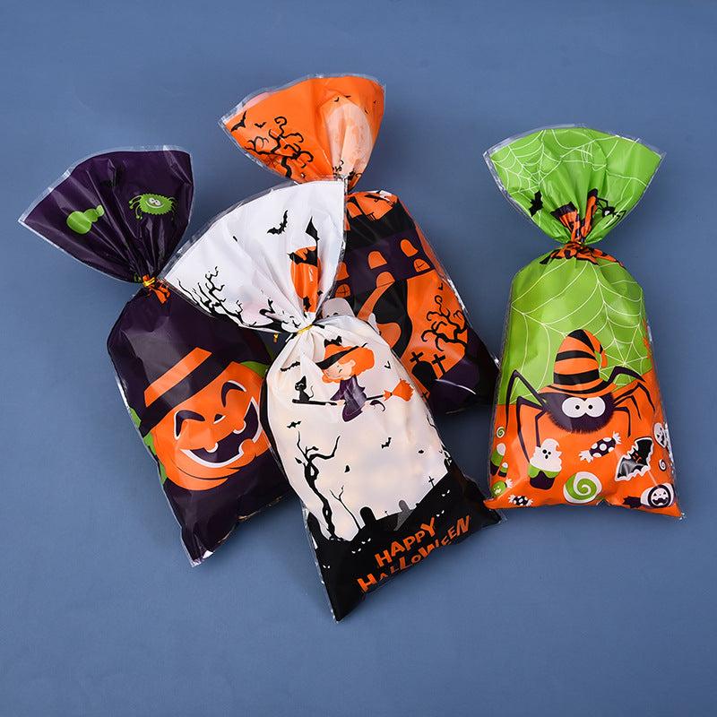 4pcs Halloween Candy Packaging Bag Small Gift DIY Baking Grocery Bag