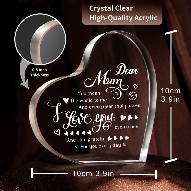 Retirement Gift For Women Acrylic Heart Keepsake Paperweight