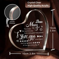 Retirement Gift For Women Acrylic Heart Keepsake Paperweight