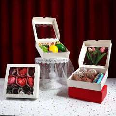 Bakery Boxes With Window - Pack of 15-30 - 5.08cm