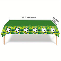 Football Party Tablecloth Green Rugby Sports Game Birthday Decoration