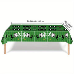 Football Party Tablecloth Green Rugby Sports Game Birthday Decoration
