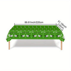 Football Party Tablecloth Green Rugby Sports Game Birthday Decoration