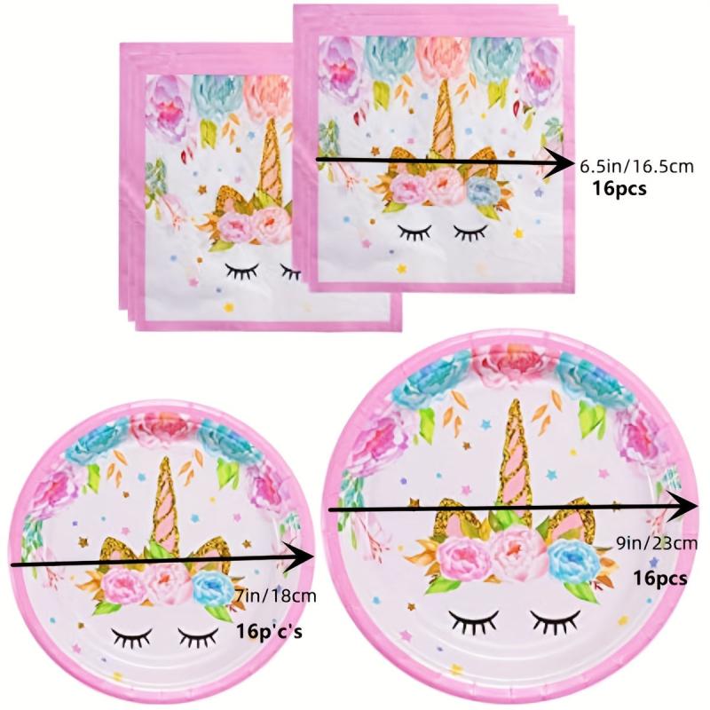 48pcs Unicorn Birthday Party Decorations Set with Plates and Napkins