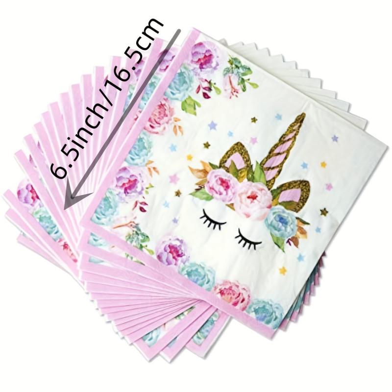 48pcs Unicorn Birthday Party Decorations Set with Plates and Napkins