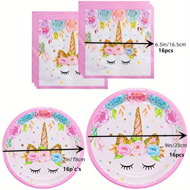 48pcs Unicorn Birthday Party Decorations Set with Plates and Napkins