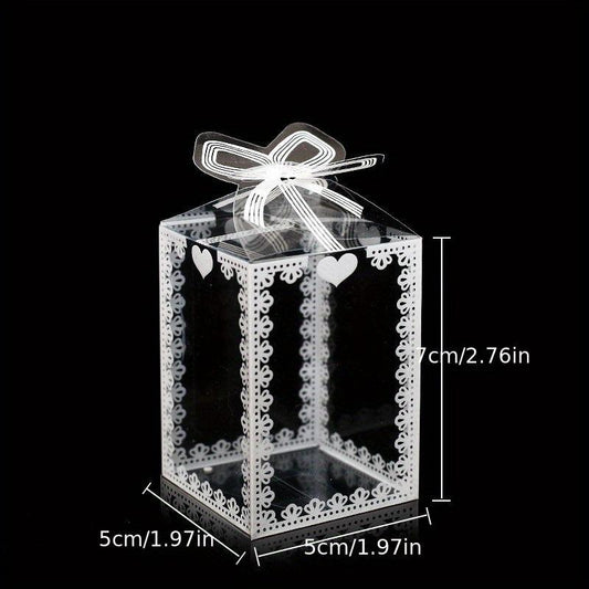 5pcs Transparent Lace Pvc Packaging Box Pet Food & Pastry Box
