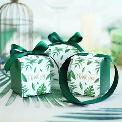Palm Leaves Gift Box Set Wedding Baby Shower Favors Birthday Party Supplies